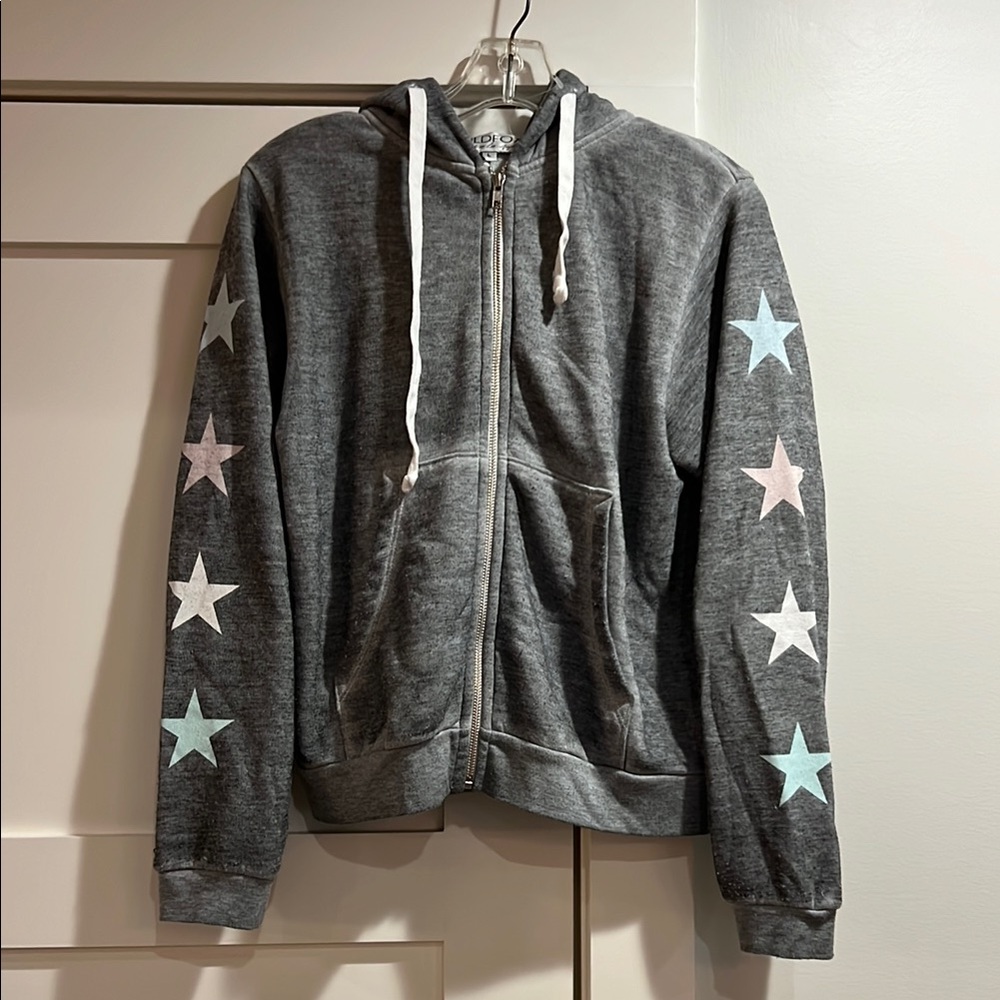 Kids Star Print Gray Hoodie